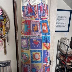 Japna Multicolor Geometric Maxi Dress